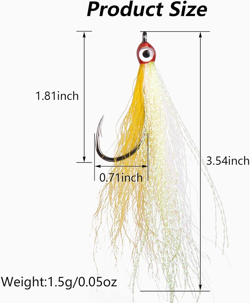 FUSIGO Clouser Minnow Fishing Flies, 10pcs Saltwater Fly Fishing Lures Hand Tied Clouser Minnow Fly Streamer Hooks for Bass Striper Flounder Saltwater Freshwater - Image 3